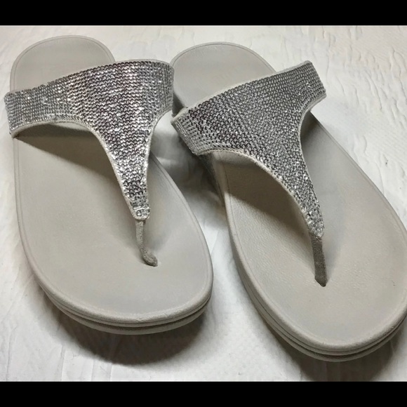 silver fitflops size 4